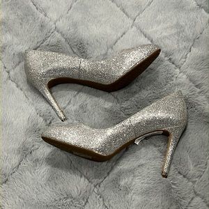 Michael Kors high heels. Silver glitter